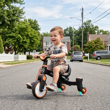 3-in-1 Toddler Tricycle for 1.5-5 Years Old, Drift Trike with 360° Spin, Light Up Wheels, Adjustable Seat, Toddler Bike for Boys Girls