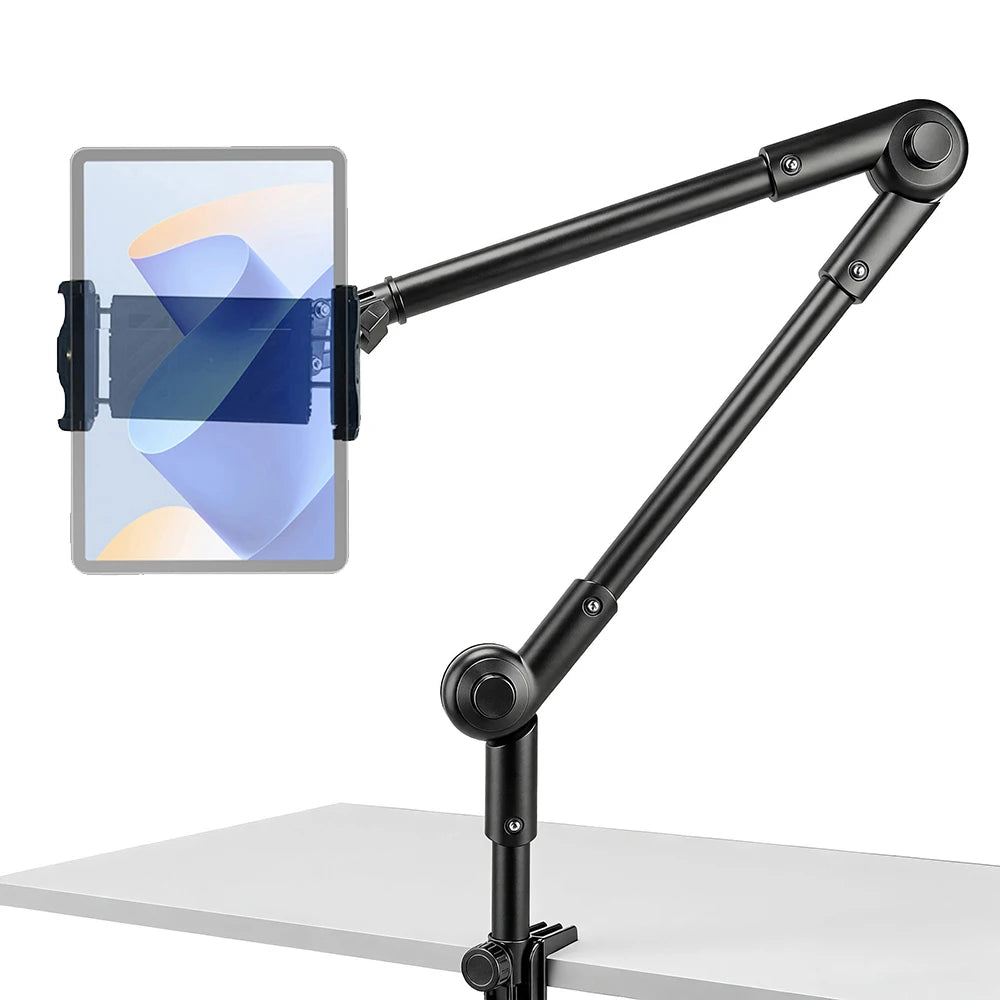 Xb08 Metal Tablet Stand 360 °   Rotating Long Arm 10kg Heavy-Duty Bedside Desktop Lazy Stand Compatible with iPad 4.6~ 12.9inch and Mobile Phones