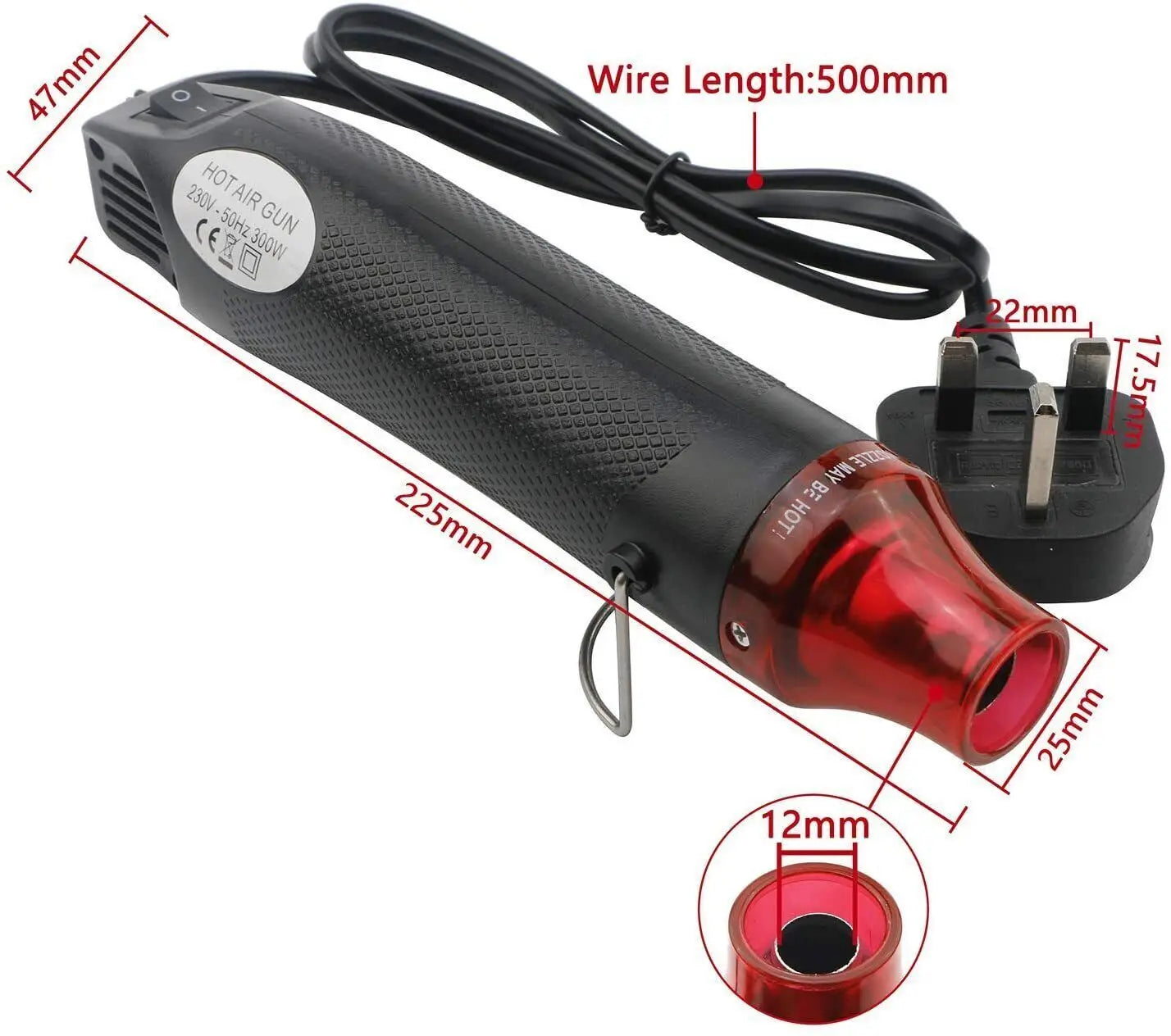 300W Handheld Hot Air Gun Portable Mini Heat Gun for DIY Crafts Shrink Wrapping