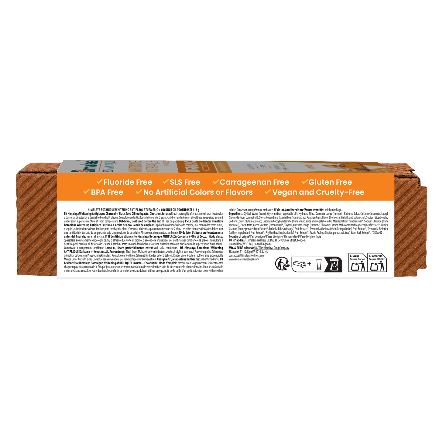 Himalaya Botanique Aufhellende Antiplaque Zahnpasta Kurkuma + Kokosnussöl 113G