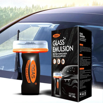 Handheld Glass Emulsion Oil Film Remover Car Windshield Cleaner For Front/Side/Rear Windows Rearview Mirror Auto Glass Cleaning