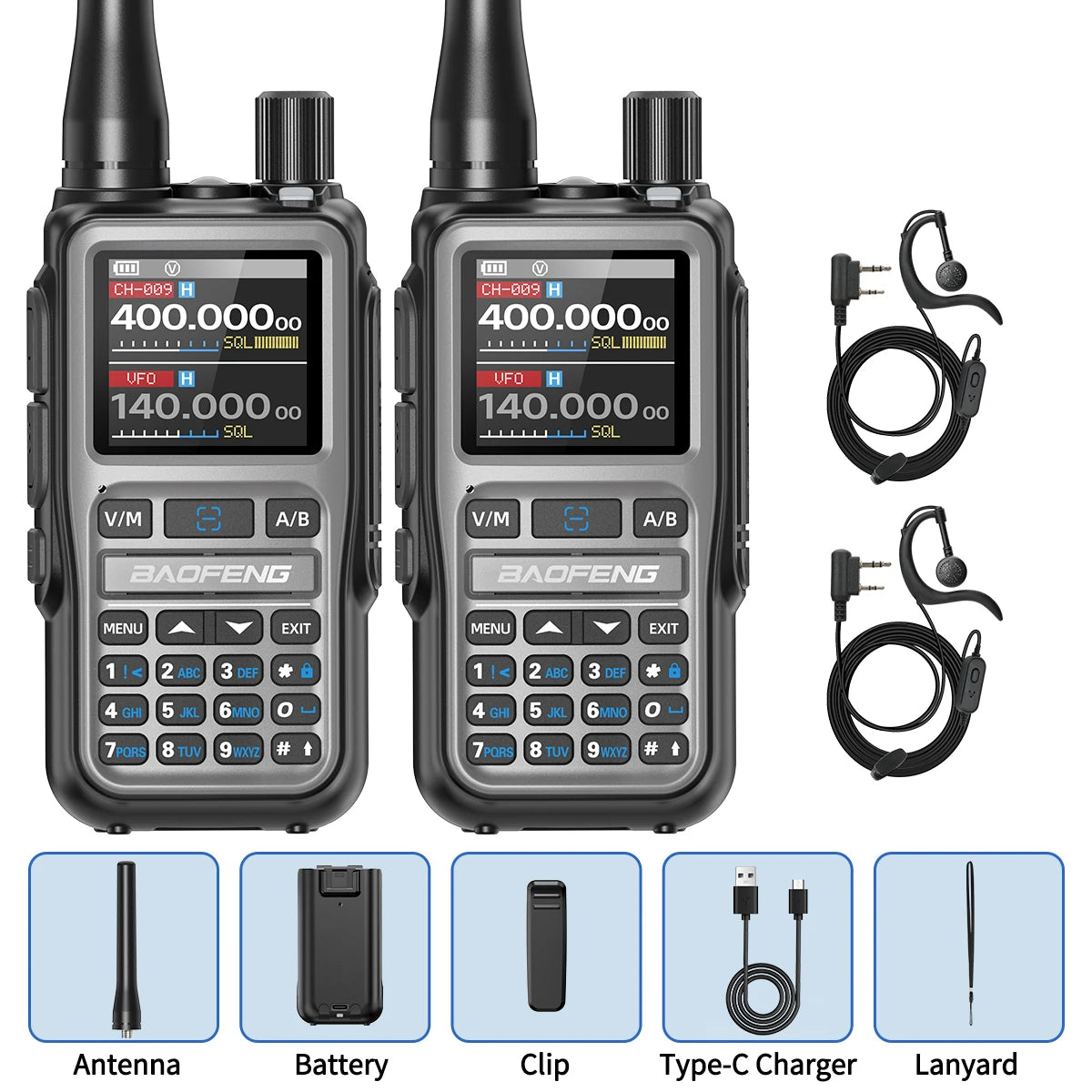 BAOFENG UV-5R Mini Walkie Talkie Multi Band Bluetooth Programming Wireless Copy Frequency 999CH AM FM Long Range Two Way Radio