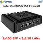 Topton Metal VPN 2x 10G SFP+ Firewall Mini PC 3x 2.5G NICs i226-V Intel i3 N305 N300 N150 DDR5 NVMe Proxmox OpenWrt Home Server