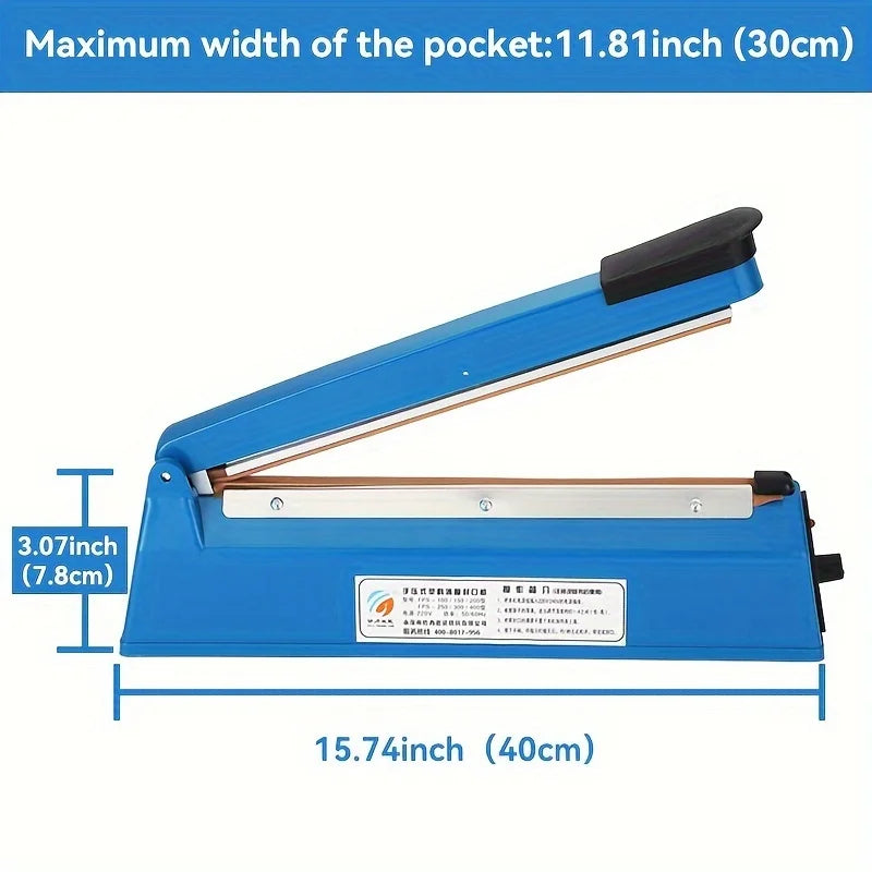 Impulse Bag Sealer Electric Food Heat Sealing Machine for 11 inch Plastic Bags Portable Household Kitchen Packaging Machine