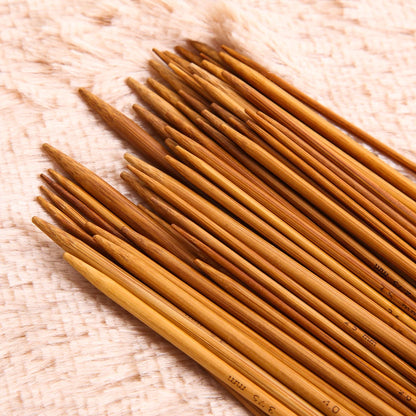 55/110pcs 11Sizes 13cm Bamboo Knitting Needles Crochet Hooks Double Pointed Carbonized Bamboo Needles Sweater Weave Craft