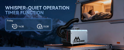 MUDIRO M-5S EVO-H Diesel Air Heater, CO Protection,Custom Alarm & Auto Shutoff, Whisper-Quiet, ±2°F Precision Temp, 5500m Auto-Adaptive Altitude,Smart LCD Bluetooth & Remote, Auto Start/Stop, for Car/Truck/RV/Boat/Tent/Bus/