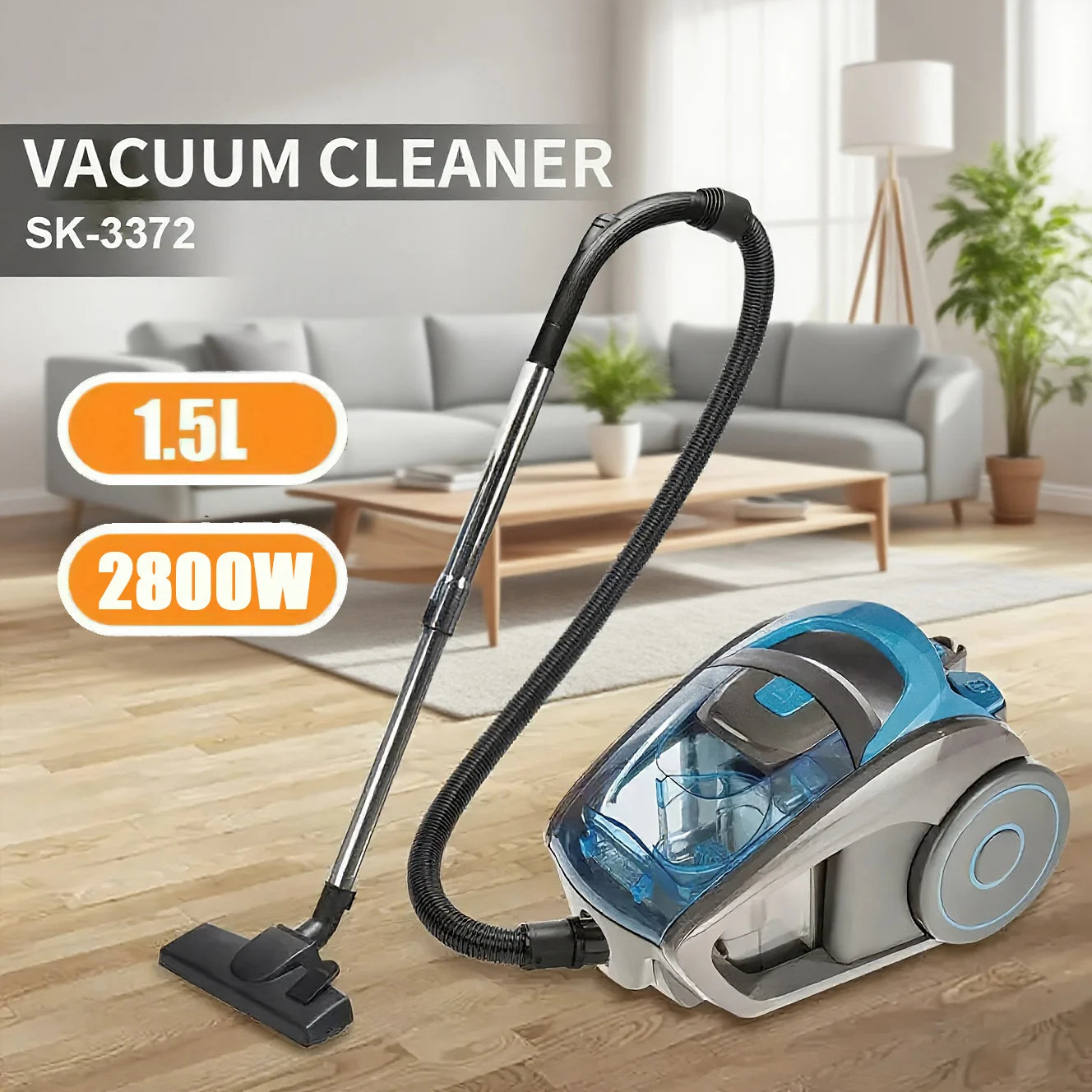 2800W Portable Vacuum Cleaner 15000PA Suction Household Multi-functional Dust Removal Mite Dry and Wet Dual Vacuum Cleaner 220V