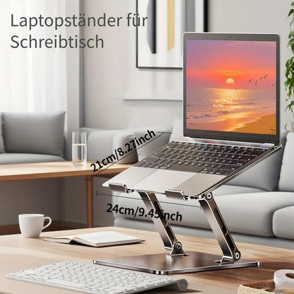 1 Set Laptop Stand Silver, 360 ° Rotating Height Adjustable Notebook Holder Riser for 18 Inch Gaming Laptop, Ergonomic Desktop Bracket for MacBook PC, Gift for Students Office Gamers