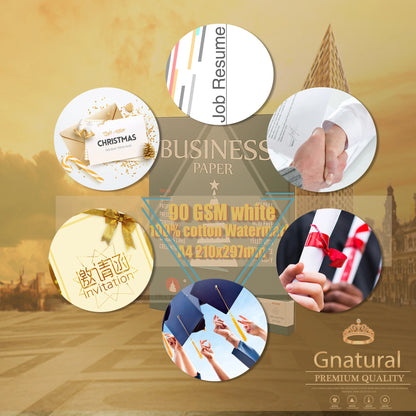 90gsm US 100% cotton paper Letter Size 216*279mm White color with Watermark Low-Starch Waterproof 100 sheets MCYT003