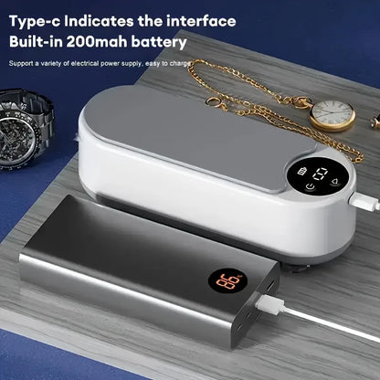 Ultrasonic Cleaner,Portable Sonic Cleaning Machine with Digital Timer,Household Cleaner for Eyeglasses,Jewelry,Rings,Dentures,Watches