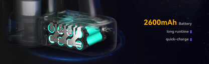 60KPa, 50min, 1L wireless vacuum cleaner for animal hair, Carpet, hard floors, N700