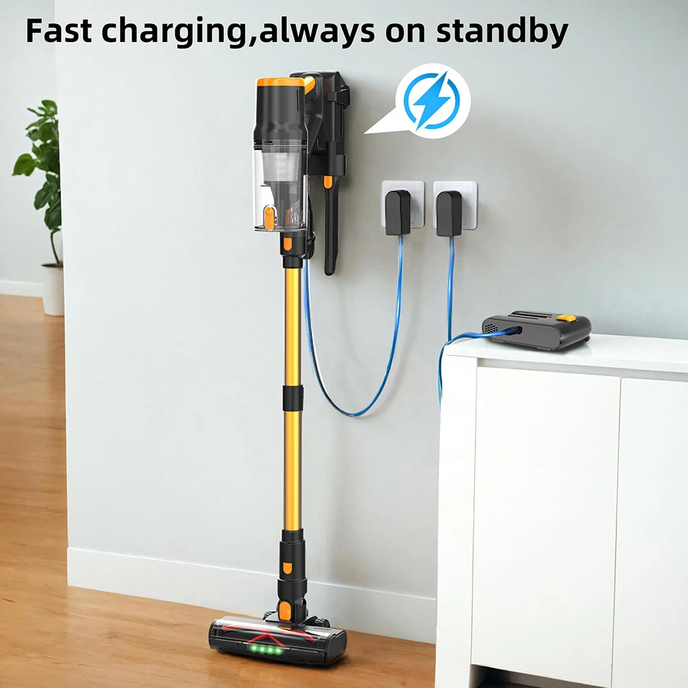 Blossom DSV112A 550W Cordless Vacuum Cleaner, 45000Pa Powerful Suction, 55 Mins Runtime, Touchscreen Stick Vacuum for Pet Hair & Carpet