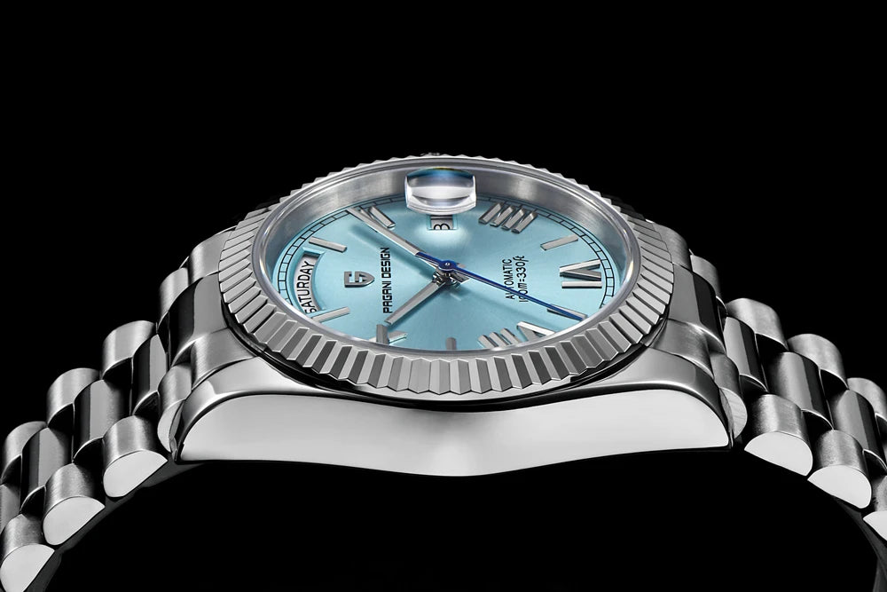 New PAGANI DESIGN 2026 watch, moon phase, luxury, gold, quartz, sport man, VK63, waterproof, sapphire glasses, anti-reflective, wristwatch, luminous ceramic glasses, stainless steel