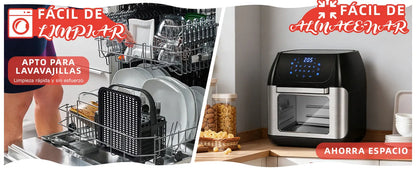 12L Air Fryer, Multifunction Air Oven, 6 Accessories, Dishwasher Safe, Led Touch Screen, Bpa Free, 1500W