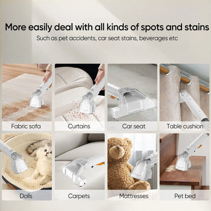 Portable Carpet Cleaner Machine 750W 15KPA Multifunctional Handheld Mite Remover Sofa Carpet Wet Cleaner for Sofa Car Seat