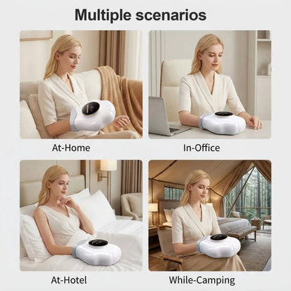 Electric Hand Massager with Heat Air Compression Finger Palm Wrist Therapy Massager Rechargeable Hand Care Device for Pain Relief Relaxation Home Office