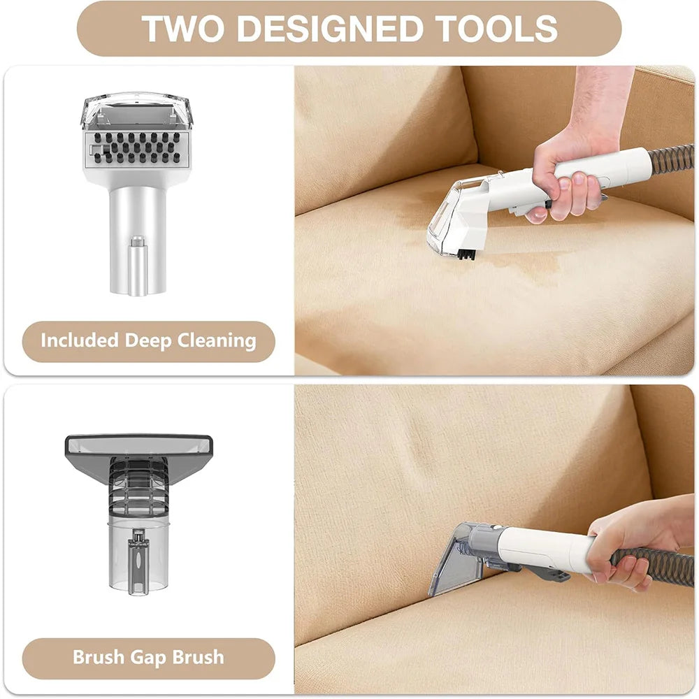 MAMNV C3 Portable Fabric Cleaner 13000Pa Suction 500W Brush Motor 1.5m Flexible Hose 1000ml Clean & 500ml Waste Tanks Lightweight & Quiet Multi-Purpose Upholstery Cleaner for Sofa/Carpet/ Mattress/Car