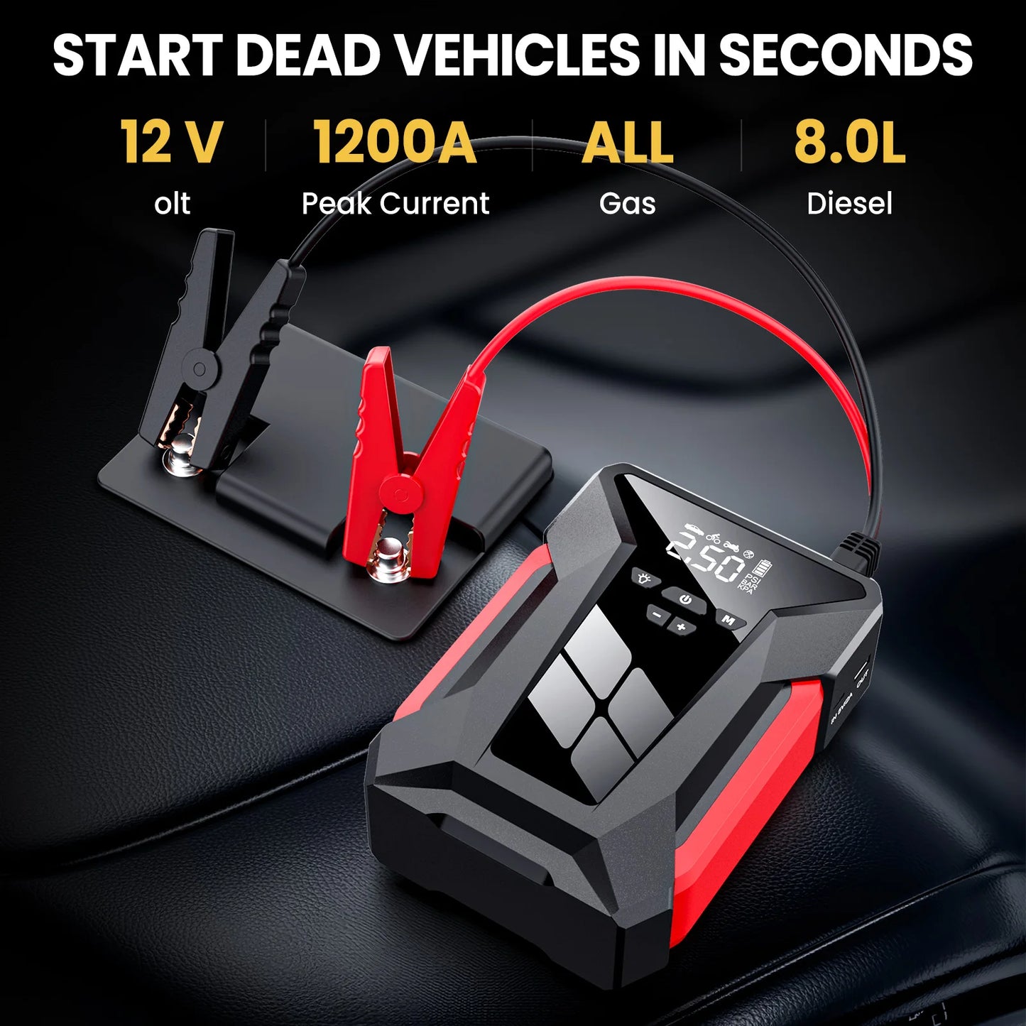 28000mAh Car Jump start Air Cup multi-functional 4in1 Air Compressor Power Bank Car Battery start start Auto type Inflator
