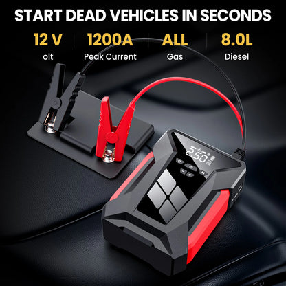 28000mAh Car Jump start Air Cup multi-functional 4in1 Air Compressor Power Bank Car Battery start start Auto type Inflator
