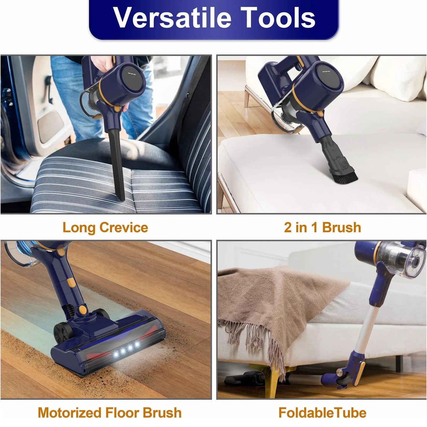 N7 PRO cordless vacuum cleaner-55 kPa powerful, 2 Modes, removable battery, for animal hair, Carpet, hard floors