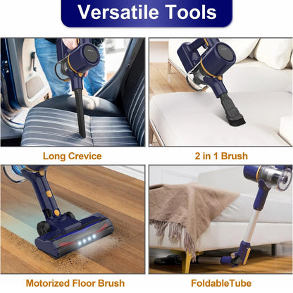 N7 PRO cordless vacuum cleaner-55 kPa powerful, 2 Modes, removable battery, for animal hair, Carpet, hard floors