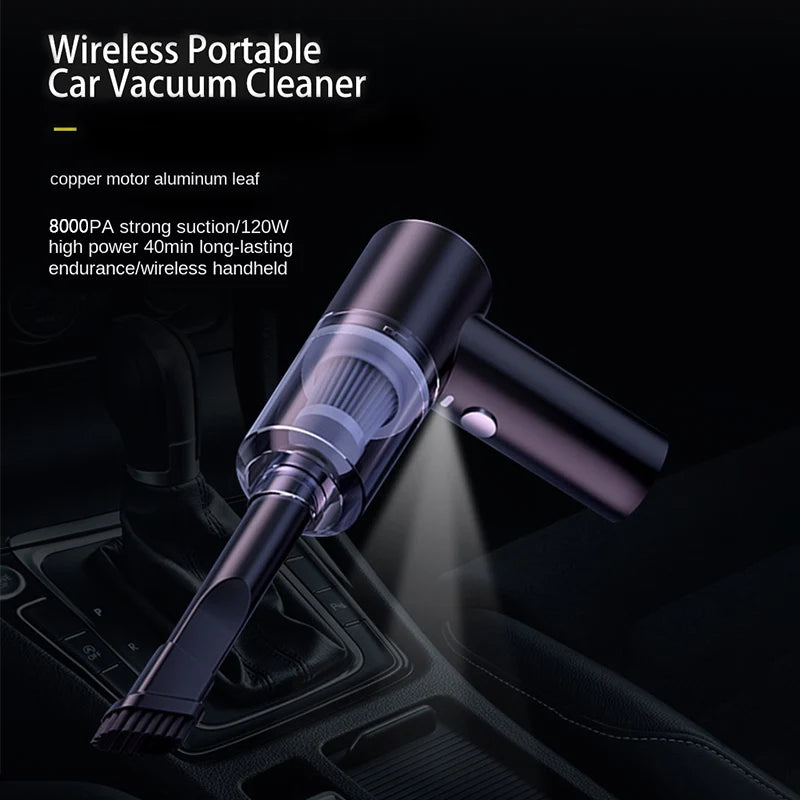 Wireless Car Vacuum Cleaner Portable Vacuum Cleaner Dual Use for Home and Car 120W High Power Powerful Vacuum Cleaner Bring LED