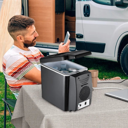 12V/220V 2in1 Car Home 6L Mini Fridge Portable Cooler & Warmer for Dormitory Home Cosmetics Breast Milk Insulin QuieOperationt