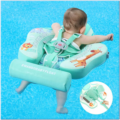 Mambobaby Animal Float Non-Inflatable Safe Solid Core Baby Swimming Buoy Water Trainer Infant Pool Floator Swim Ring with Canopy