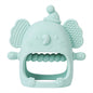 1pc Infant Silicone Teething Toy & Anti-drop Glove Set Elephant Shaped Soft Safe Nesting Toy For Early Educational
