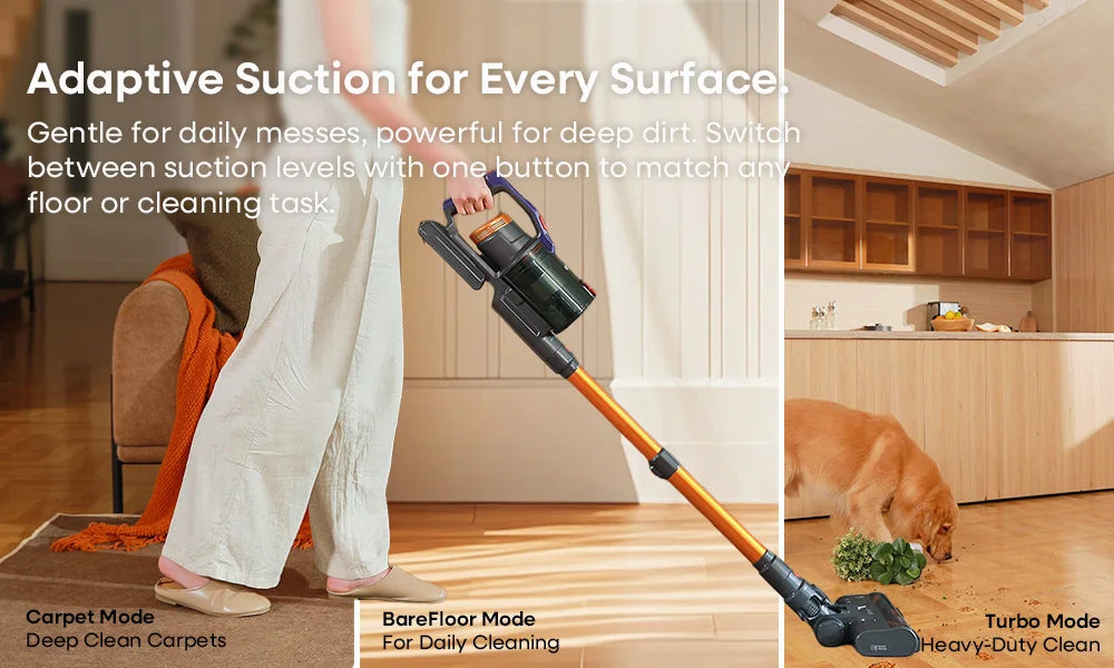 Erabros EV7 Cordless Vacuum Cleaner,70KPa Suction,550W Motor,70Min Runtime,Charging Storage Base,Stick Vacuum with Aroma Design