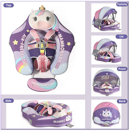 Mambobaby Float Safe Solid Core ST-Unicorn B503-143-W-Z Comfort Always: Skin-friendly Coat Baby Swimming Ring Toddler Pool Float