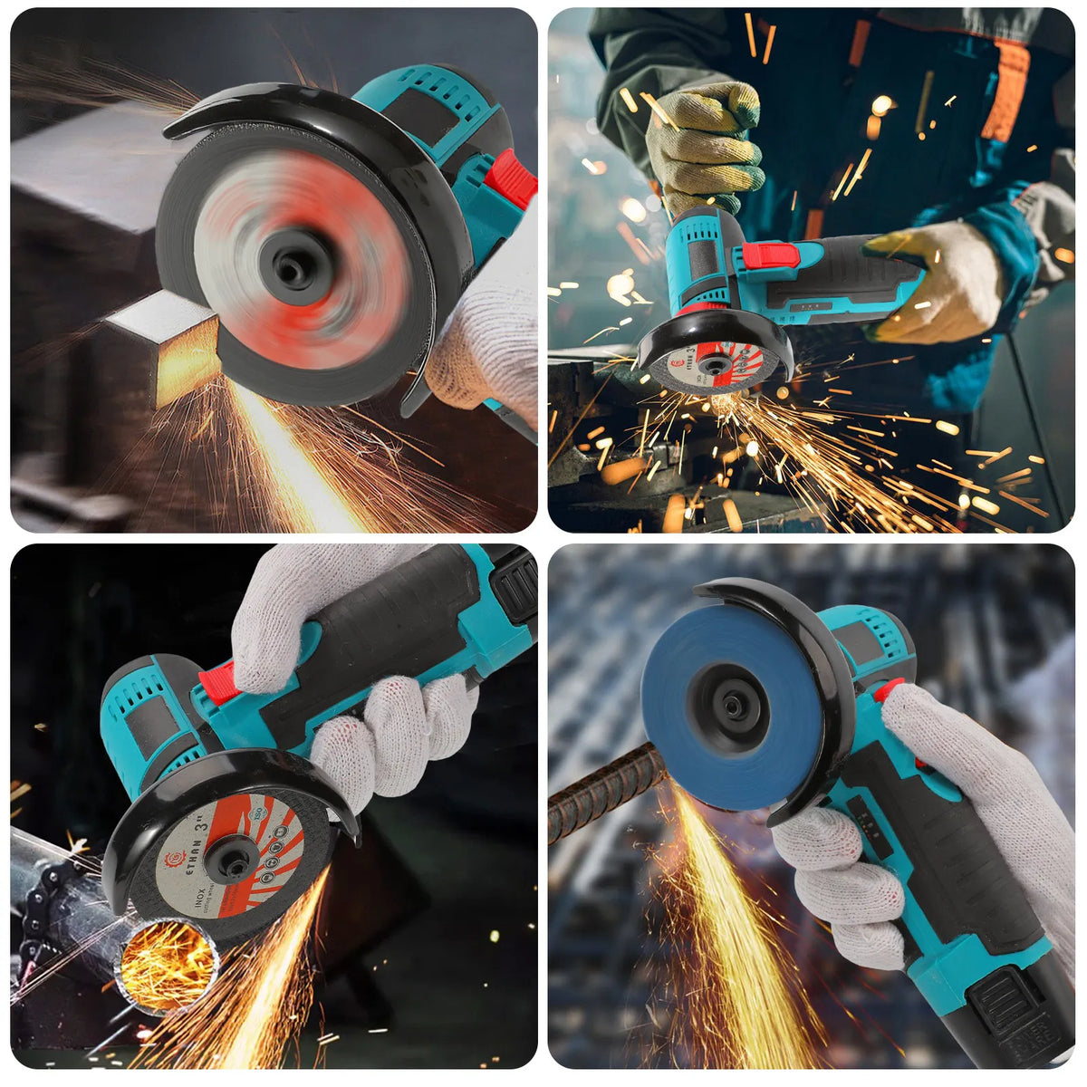 12V Cordless Angle Grinder Kit Lithium Battery Rechargeable 19500RPM Mini Polishing Cutting Machine Tools for DIY Home Projects