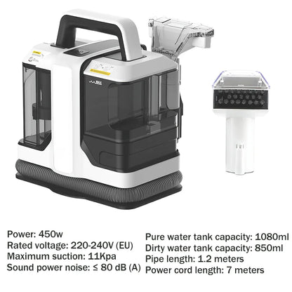 Spot Cleaner Handheld Carpet Cleaner for Sofa Curtain Pet Hair Spray Suction Integrated Machine Clean Machine