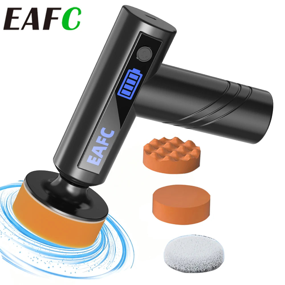 EAFC Car Polisher Handheld Wireless Polisher Glass Oil Film Remover Car Polishing Waxing Machine Power Tool for Car Body Cleanig Waxing Repair