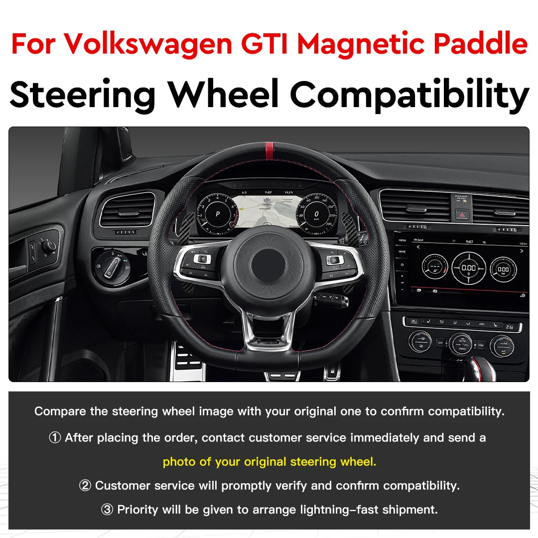 TDD Carbon Fiber Magnetic Paddle Shifters for Volkswagen GTI Golf 7 Golf R MK7/7.5 VW Scirocco Arteon Shift Paddle Extensions