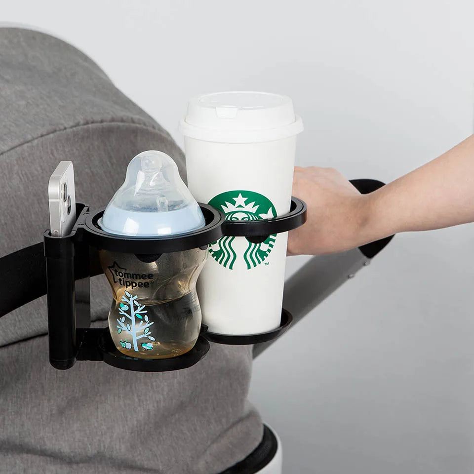 Stroller Cup Holder Phone Support Milk Bottle Drink Cup Holder Conversion 2 Cups For Universal Pram Baby Stroller Accessories