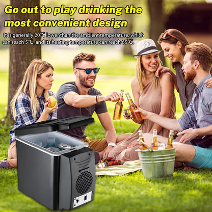 12V/220V Car Home 2-in-1 6L Car Small Refrigerator Mini Student Dormitory Home Heating and Cooling Box Cosmetics Breast Milk Insulin Refrigerator Silent