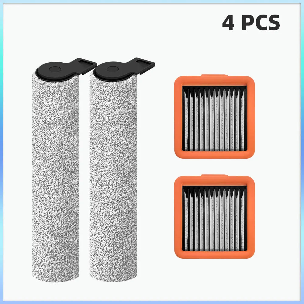 Compatible For UWANT D100/ D100 PRO/ D500 PRO/ D600 Robot Vacuum Cleaner Replacement Parts Main Roller Brush HEPA Filters