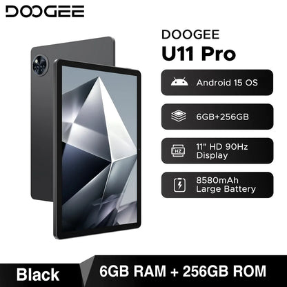 Global Version DOOGEE U11 Pro Android 16 Tablet 30GB(6+24) 256GB 11" HD 90Hz Display 8580mAh Battery Unisoc T7200 Widevine L1