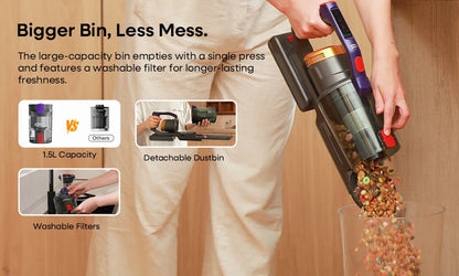 Erabros EV7 Cordless Vacuum Cleaner,70KPa Suction,550W Motor,70Min Runtime,Charging Storage Base,Stick Vacuum with Aroma Design