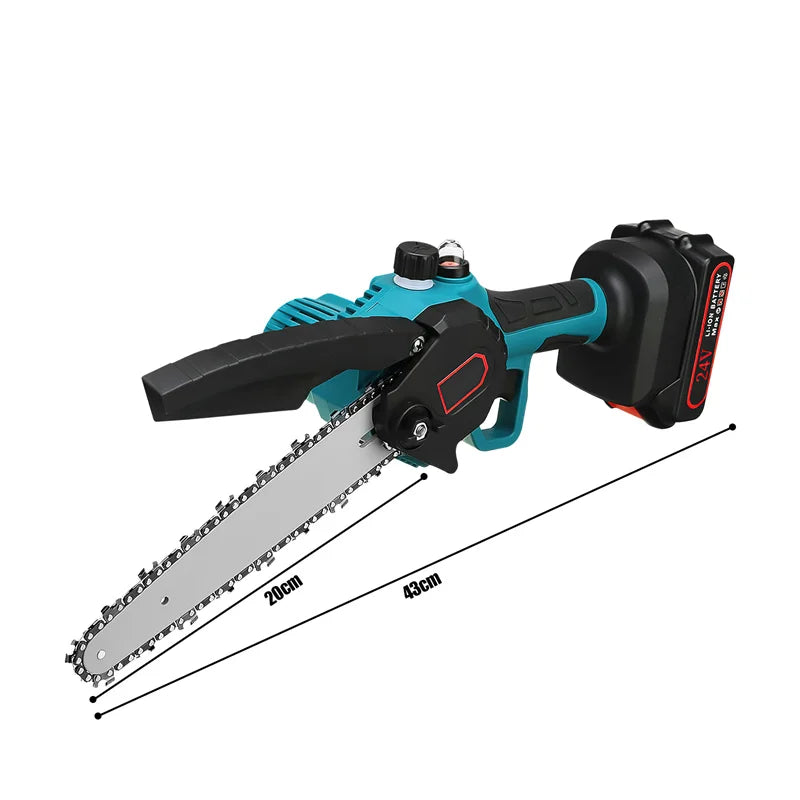 8 Inch Electric Garden Logging Wood Chainsaw With Automatic Oiler Pruning Woodworking Power Tool Compatible For 21V Lithium Battery