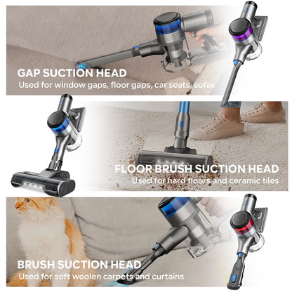 70KPa 400W cordless vacuum cleaner, 1 L dust cup, light display battery, for animal hair, Carpet