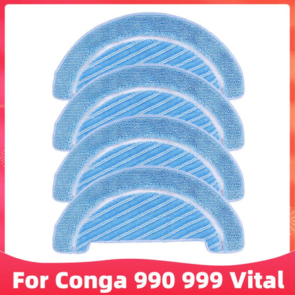 Replacement For Cecotec Conga 990 Vital / Conga 999 Vital Robot Vacuum Cleaner Spare Parts Main Side Brush Hepa Filter Mop Rag