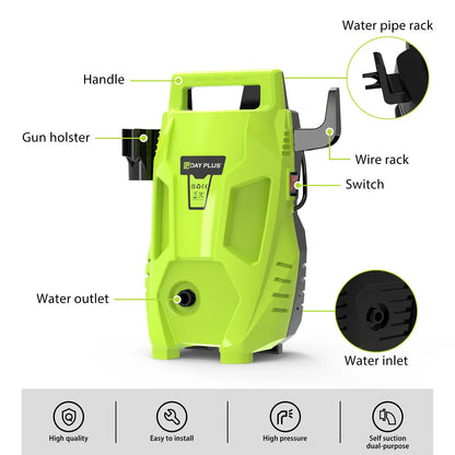 200Bar  Electric High Pressure Washer Jet Washers 3 in 1 Adjustable Nozzle & 7m Hose for Car, Driveway, courtyard Cleaning