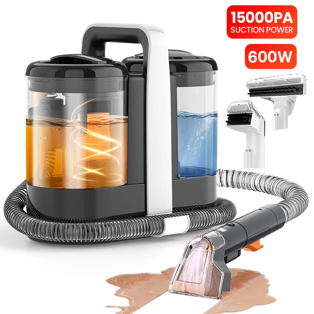 Portable Carpet Cleaner Machine 750W 15KPA Multifunctional Handheld Mite Remover Sofa Carpet Wet Cleaner for Sofa Car Seat