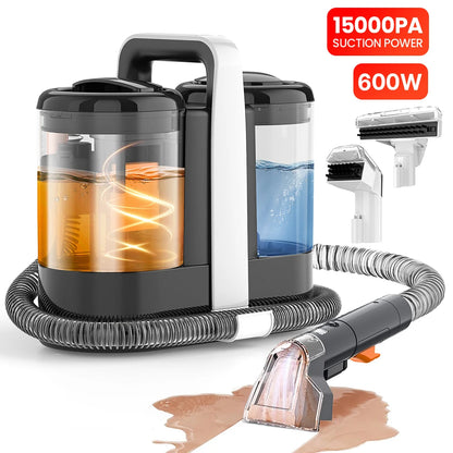 Portable Carpet Cleaner Machine 750W 15KPA Multifunctional Handheld Mite Remover Sofa Carpet Wet Cleaner for Sofa Car Seat