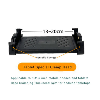 Xb08 Metal Tablet Stand 360 °   Rotating Long Arm 10kg Heavy-Duty Bedside Desktop Lazy Stand Compatible with iPad 4.6~ 12.9inch and Mobile Phones