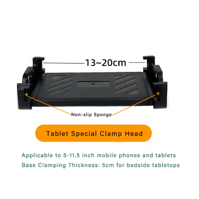 Xb08 Metal Tablet Stand 360 °   Rotating Long Arm 10kg Heavy-Duty Bedside Desktop Lazy Stand Compatible with iPad 4.6~ 12.9inch and Mobile Phones