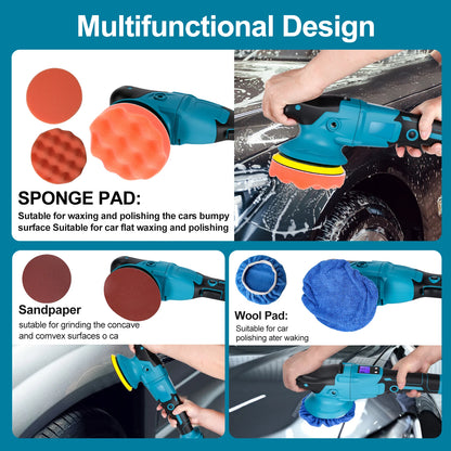 5Inch 8Gears Digital Display Cordless Electric Polisher Car Polishing Waxing Sanding Machine For Makita 21V Battery Pin