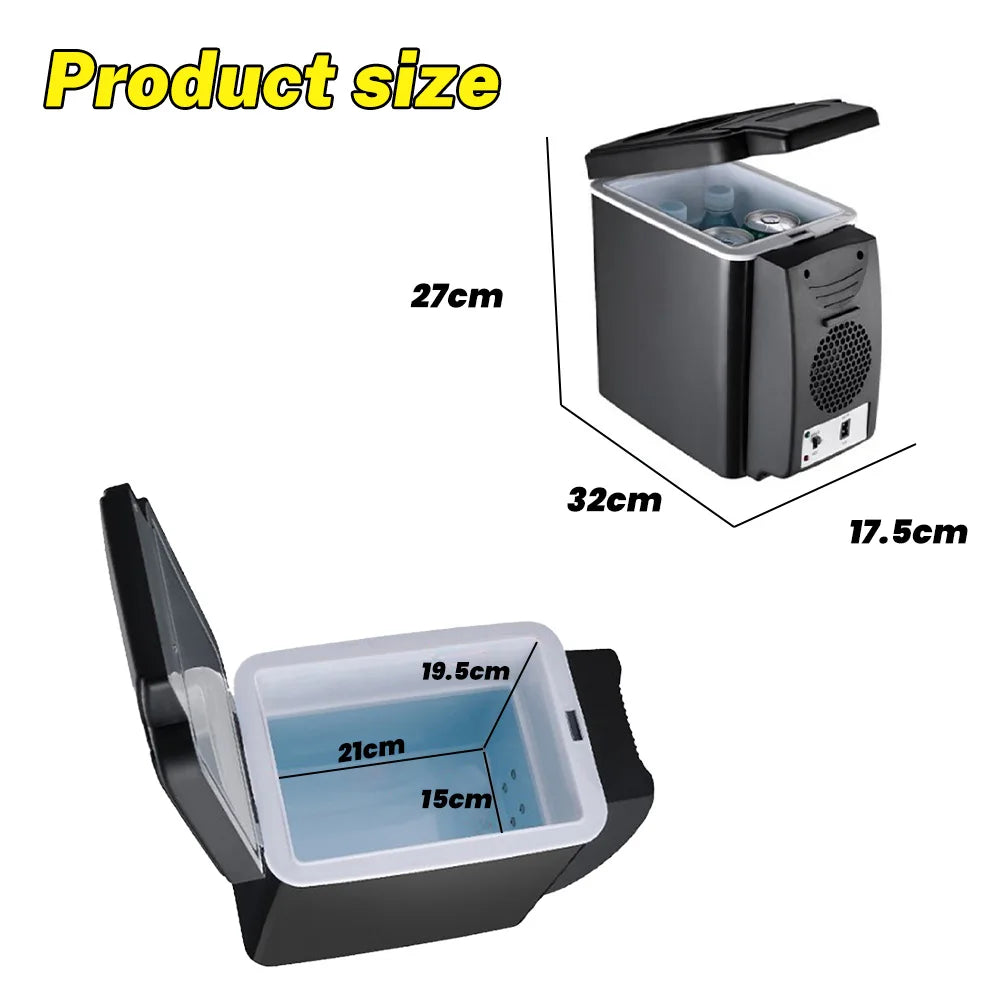 12V/220V Car Home 2-in-1 6L Car Small Refrigerator Mini Student Dormitory Home Heating and Cooling Box Cosmetics Breast Milk Insulin Refrigerator Silent